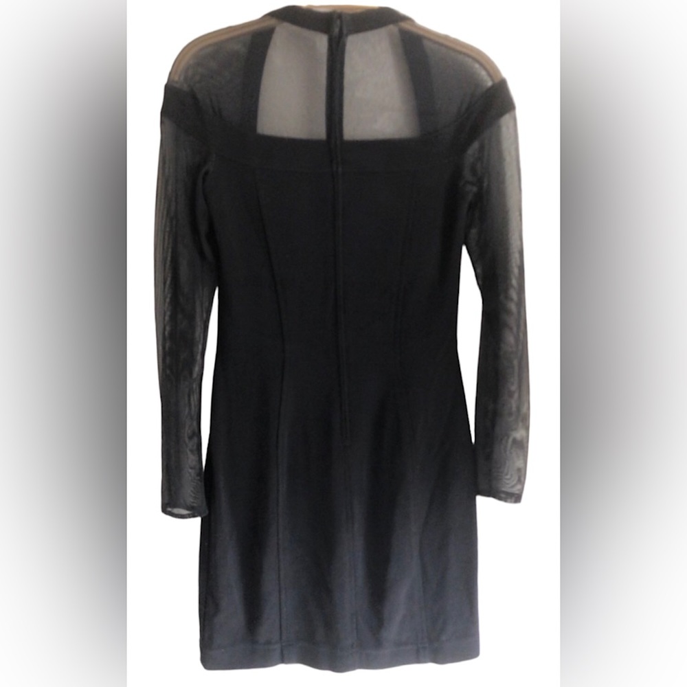 Vintage Caché Sheer Bodycon Cocktail Mini Dress | Small - Picture 4 of 6